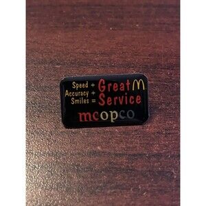 McDonald’s McOpCo Great Service Speed Accuracy Smiles Employee Lapel Hat Pin‎